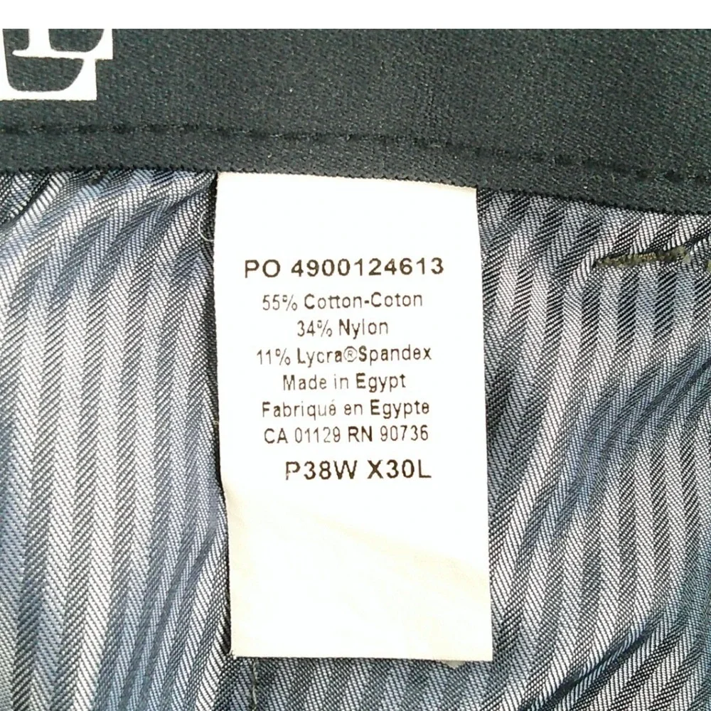 Lauren Ralph Lauren Chino Pants Mens 38x30 Gray Stretch Cotton Blend Flat Front